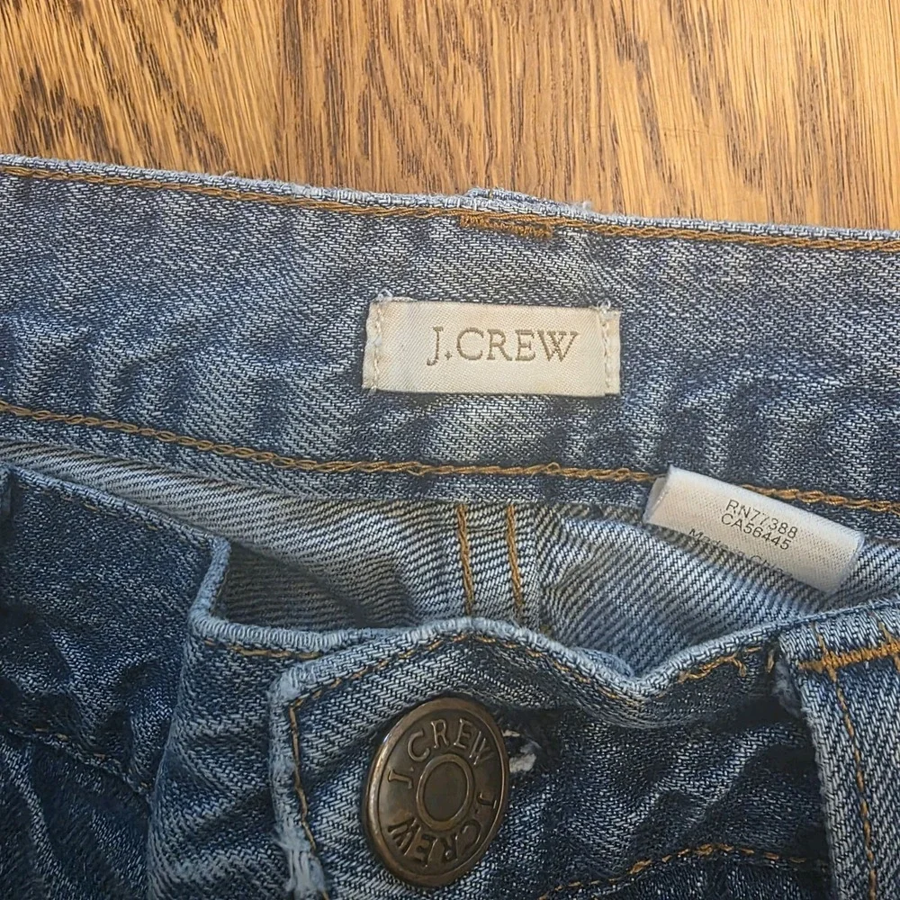 J Crew Jean Shorts‎ Womens 27 - 4/6 Medium Wash High Rise Denim Rolled Hem Boho